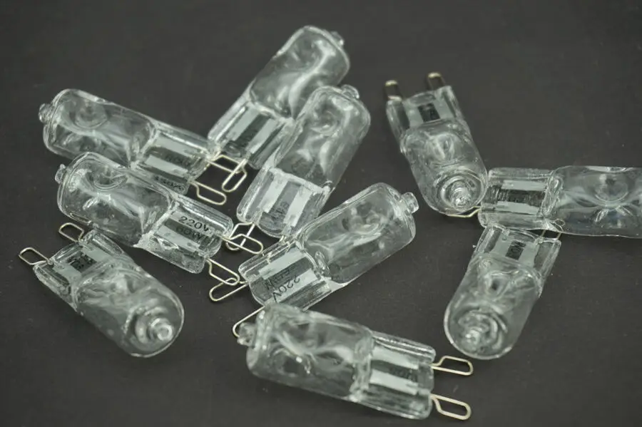10ks g 9 pin halogén 220 V volt | 25 40 60 W | Watt Light Lamp žiarovka JCD G9